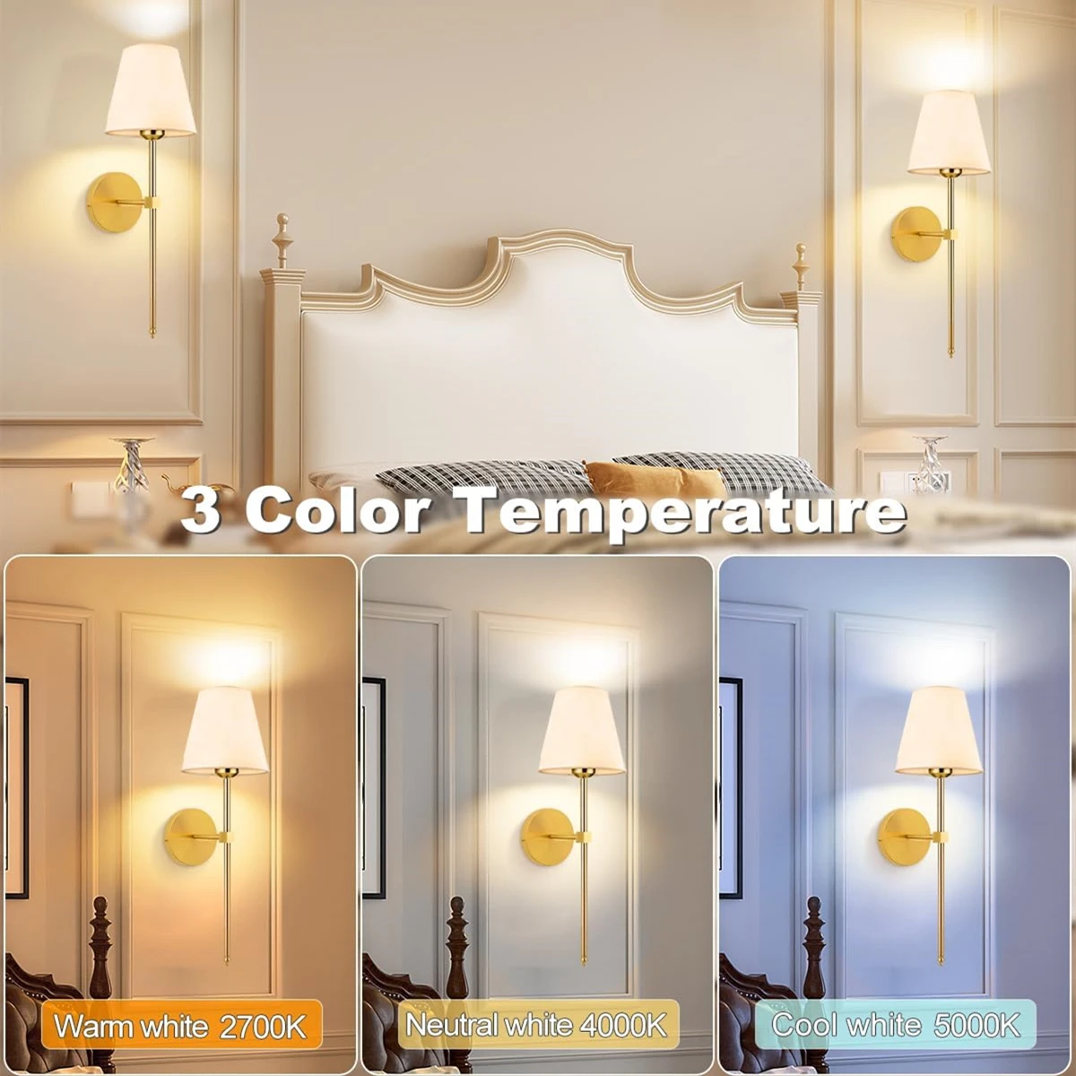Wireless battery powered wall lamp rechargeable wall lamp dimmable detachable bulb remote control 10 color wireless wall lamp - Image 3
