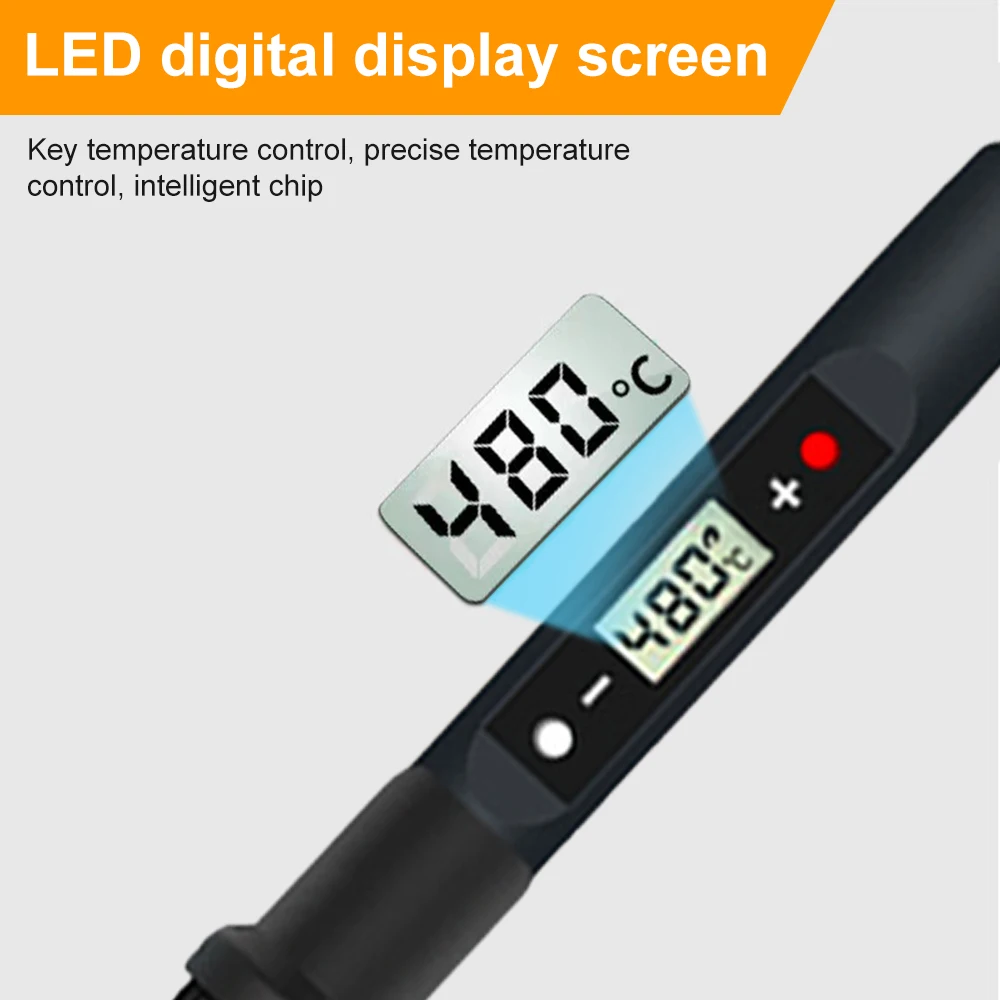 80W Electric Soldering Iron Adjustable Temperature Digital Display Electronic Welding Repair Tools With Solder Tin Iron Tips - Image 5