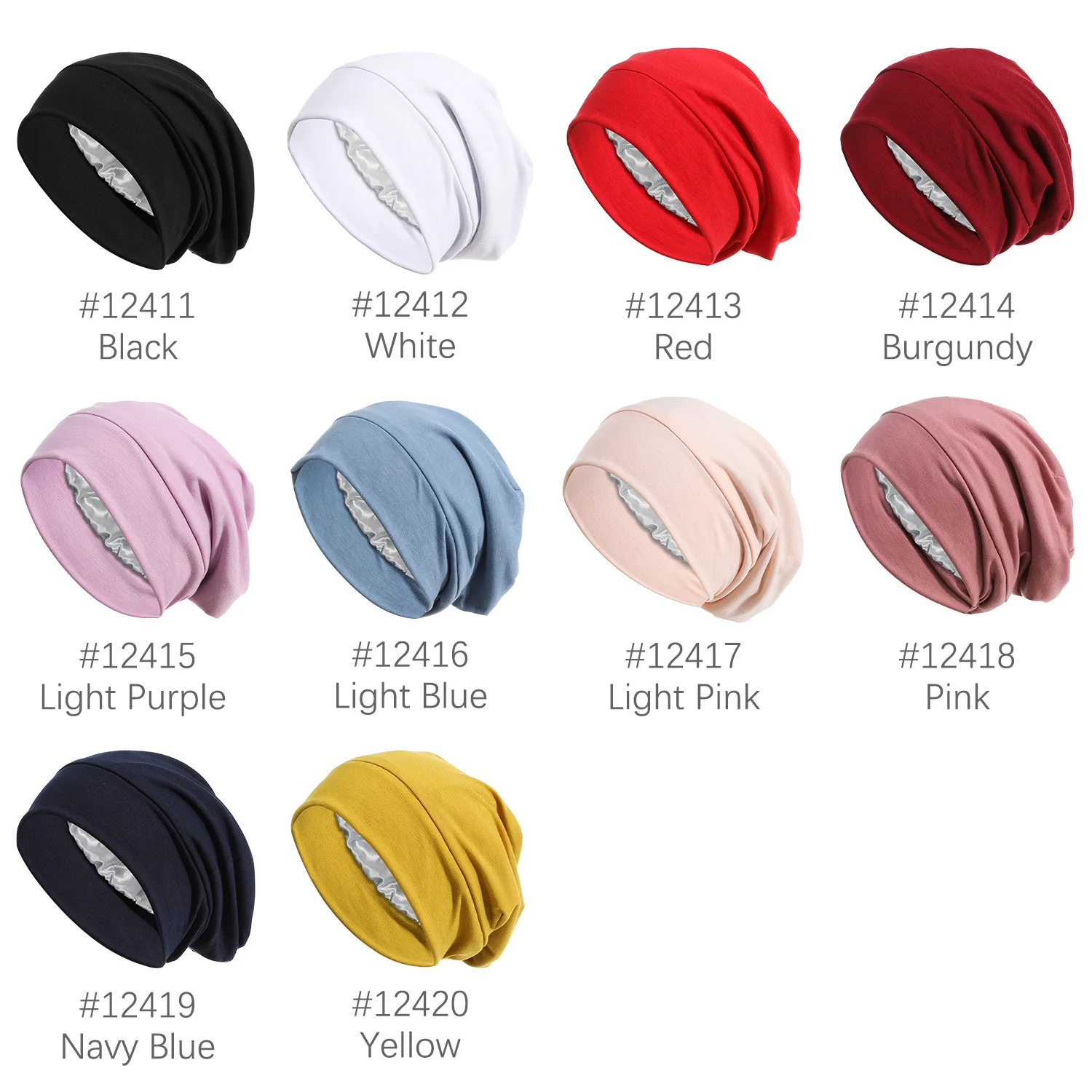 Indian Women Turban Satin Sleeping Cap Inner Hijab Hat Beanie Bonnet Muslim Bandana Hair Loss Headscarf Head Wrap Turbante Mujer - Image 2