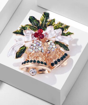 Fashion Simple Christmas Enamel Bell Brooch Women Men Clothing Pins Jewelry
