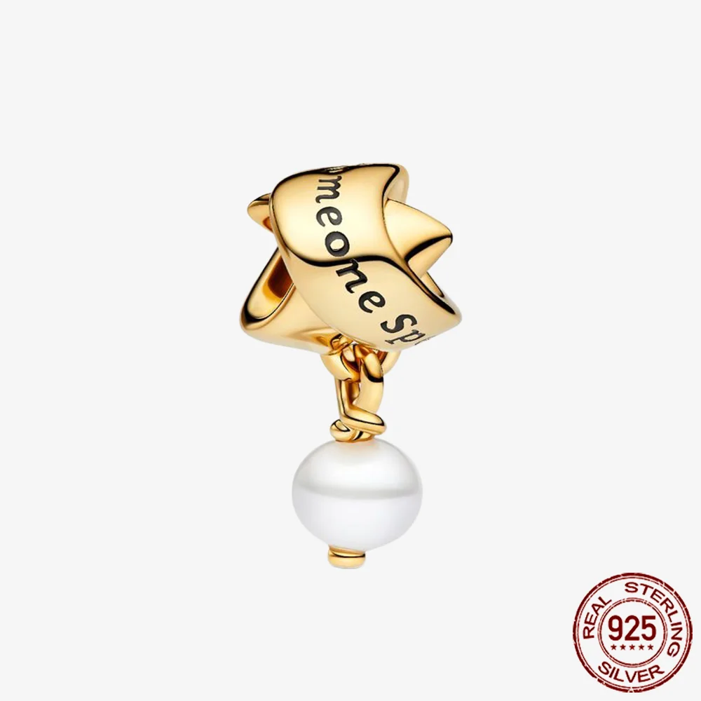 Sparkling Golden series 925 Sterling Silver Pavé Clip Charm Charms Fit Original Bracelet Beads Jewelry DIY Christmas Eve Gft - Image 5