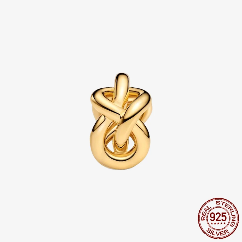 Sparkling Golden series 925 Sterling Silver Pavé Clip Charm Charms Fit Original Bracelet Beads Jewelry DIY Christmas Eve Gft - Image 3