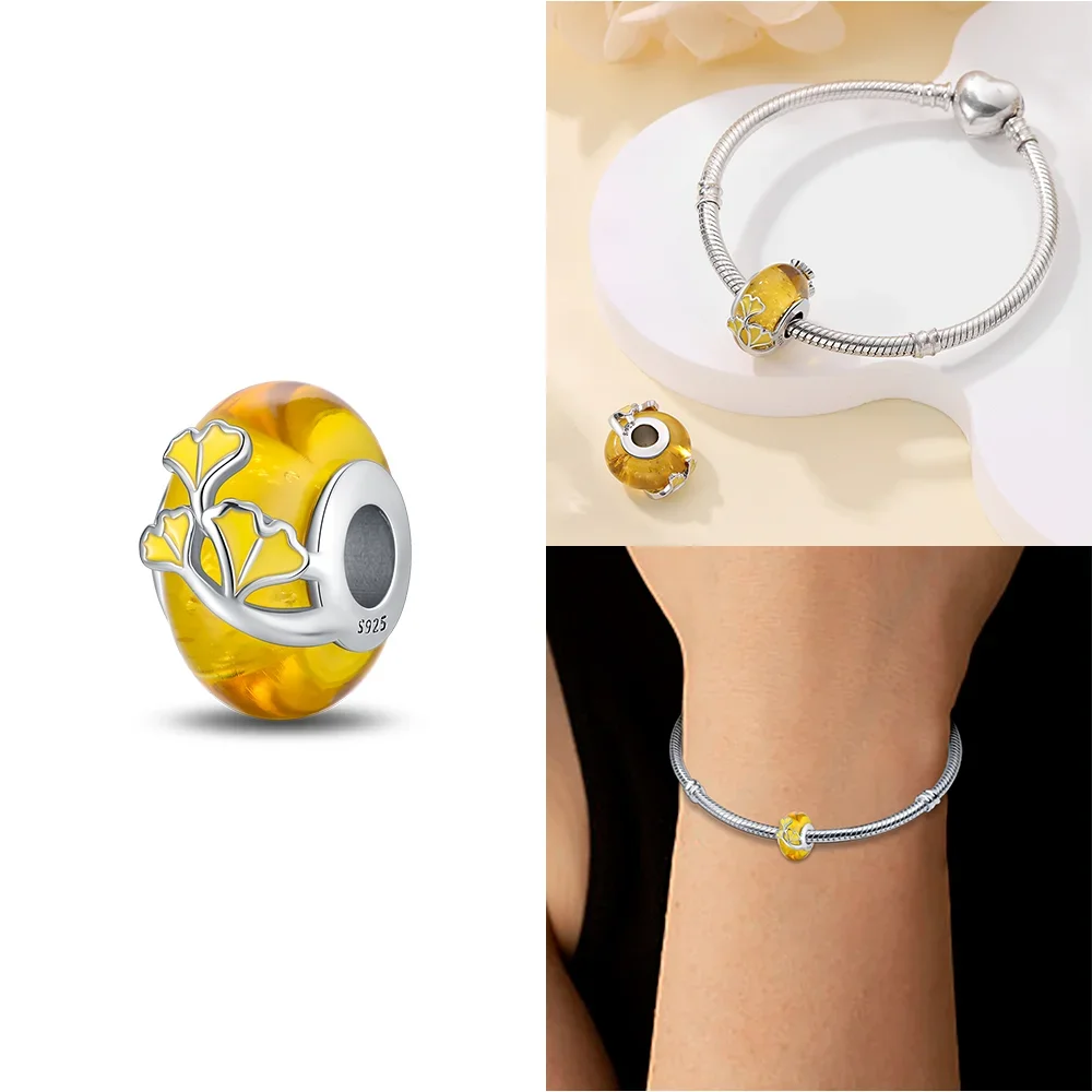 Original Charms Pink Murano Glass Blue Flower Butterfly Beads Fit 925 Silver Bracelet Women Diy Jewelry Gift Accessories - Image 5