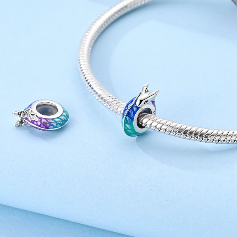 100% 925 Sterling Silver Rainbow Zircon Colorful Butterfly Dragon Shaped Silicone Stopper Charms Beads Fit DIY Bracelets Jewelry - Image 3