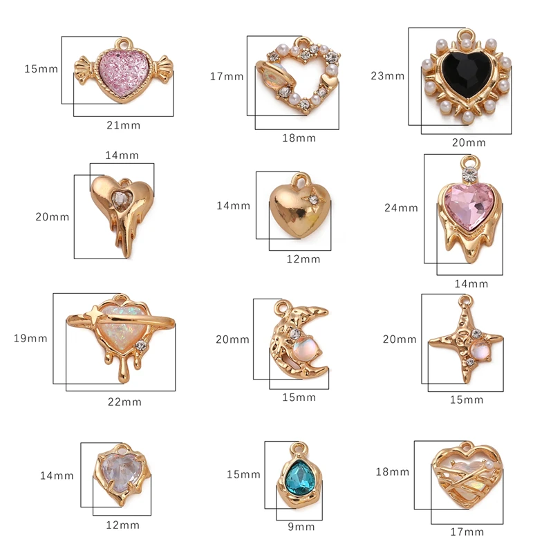 1pcs Luxury AB Color Rhinestone Charms Heart Butterfly Rose Pendant For Jewelry Making Supplies DIY Craft Components Accessories - Image 6