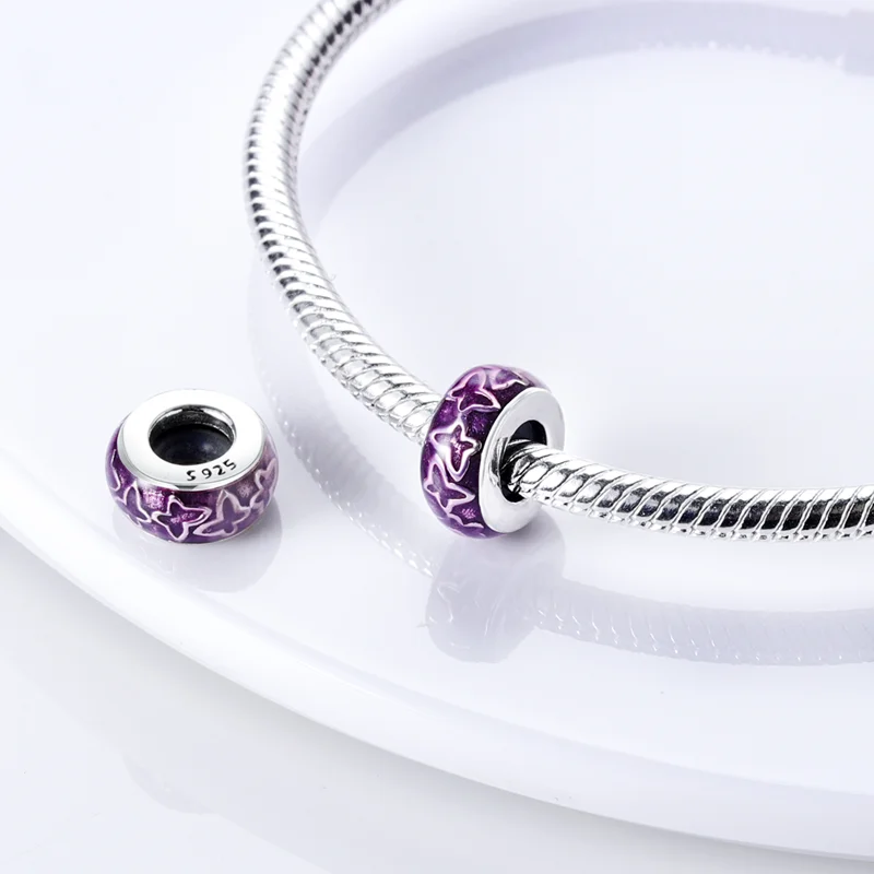 100% 925 Sterling Silver Spider Butterfly Square Zircon Positioning Charms Beads Fit 3mm Original Bracelets DIY Jewelry Making - Image 5