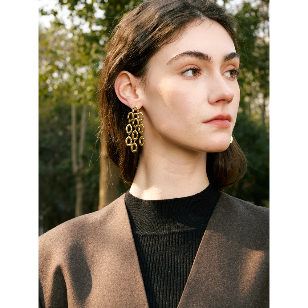 Yhpup Fashion Exclusive Style Stainless Steel Drop Dangle Statement Earrings PVD Waterproof Plated Personality Jewelry for Women - Image 5