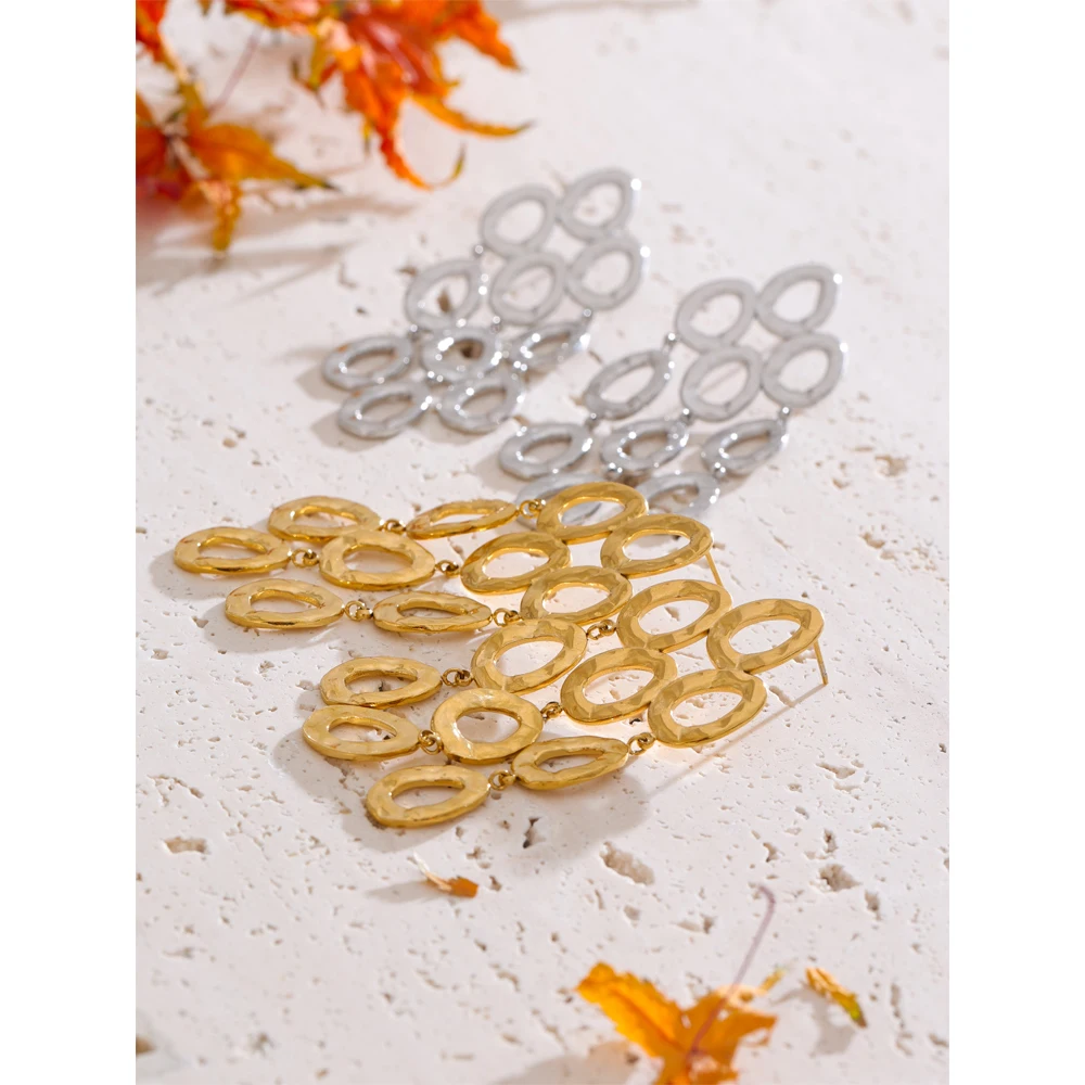 Yhpup Fashion Exclusive Style Stainless Steel Drop Dangle Statement Earrings PVD Waterproof Plated Personality Jewelry for Women - Image 6