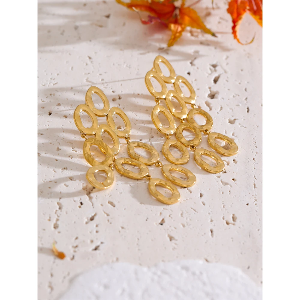 Yhpup Fashion Exclusive Style Stainless Steel Drop Dangle Statement Earrings PVD Waterproof Plated Personality Jewelry for Women - Image 4