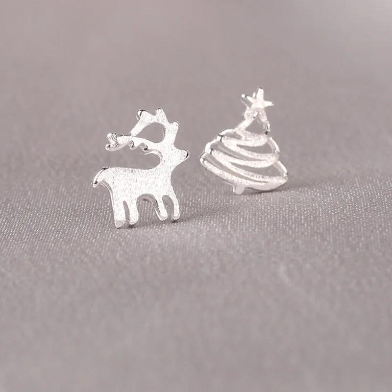 925 Silver Needles Lovely Mini Stud Earrings Women Cute Heart Star Moon Daisy Christmas Xmas Planet Butterfly Ear Studs - Image 4
