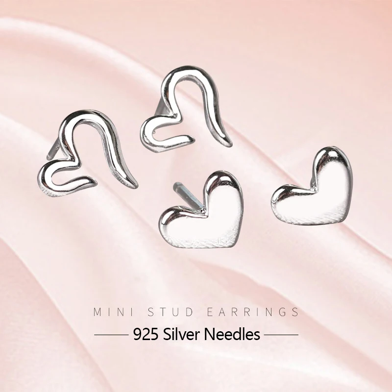 925 Silver Needles Lovely Mini Stud Earrings Women Cute Heart Star Moon Daisy Christmas Xmas Planet Butterfly Ear Studs - Image 6