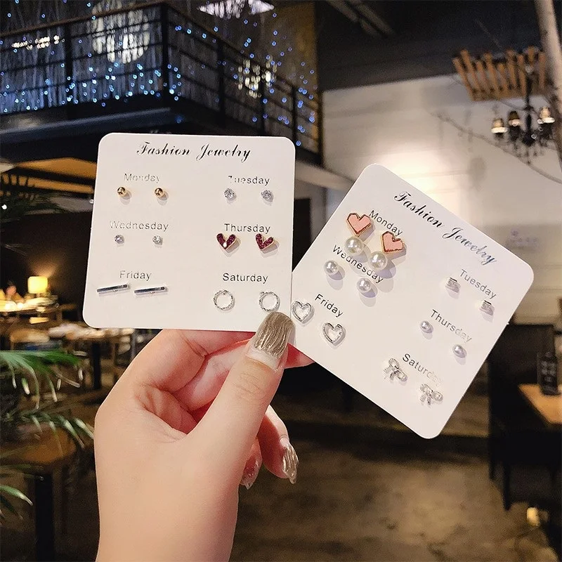 New S925 Silver Needle Stud Earrings Set for Women Girls Simple Cute Exquisite Mini Earrings Jewelry Gift Wholesale Direct Sales - Image 5