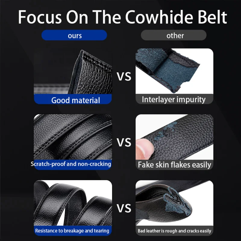 Men Belt Genuine Leather belt for men Alloy buckle ratchet belts Men Designer Belt Automatic belts - Image 4