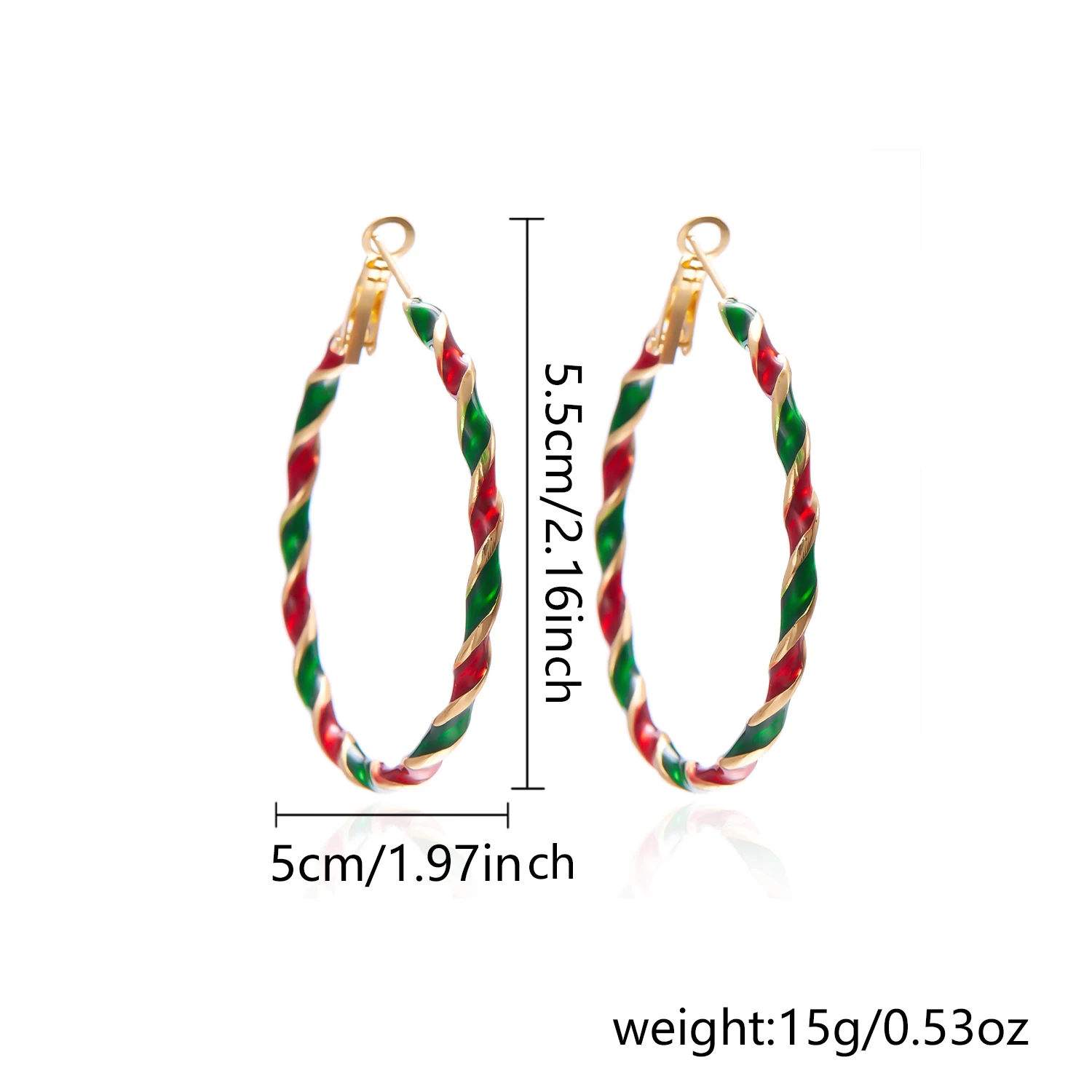 Christmas Colorful Hoop Earrings for Women Minimalist Red Green Twist Round Circle Earring Girls New Year Festival Jewelry Gifts - Image 6