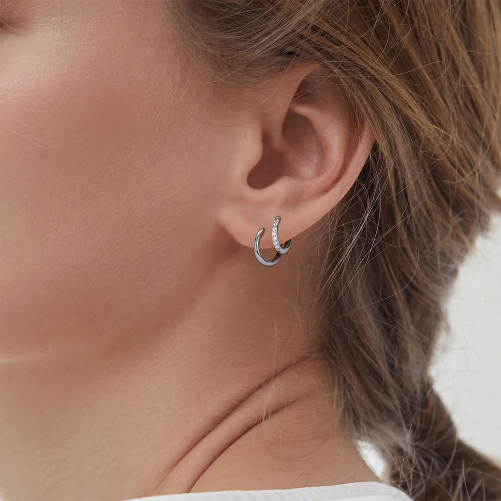 2/20PCS G23 Titanium Earring Hoop CZ Hinged Segment Round Nose Ring for Women Ear Tragus Cartilage Helix Daith Piercing Jewelry - Image 6