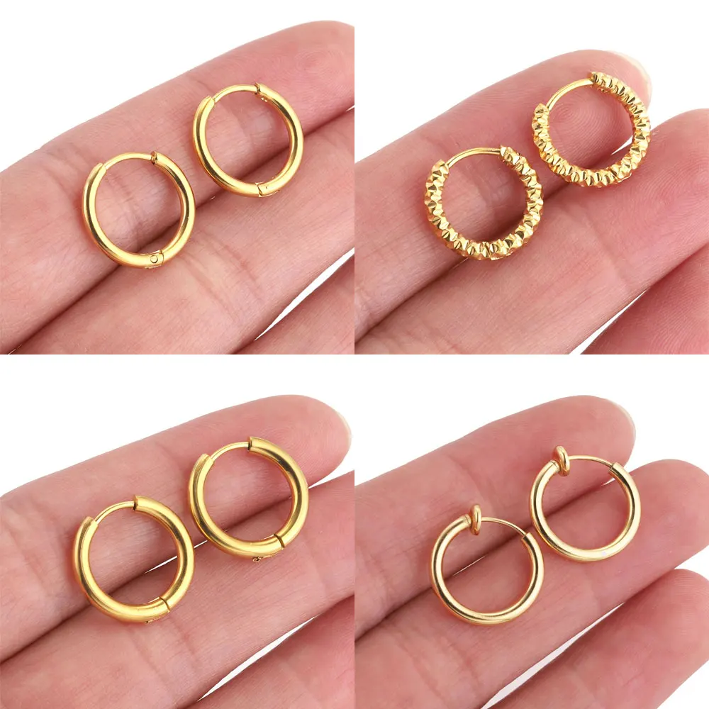6pcs Stainless Steel Earring Hoop Women Earrings Korean Earrings Hoop Earring for Women Female Earring Wholesale Jewelry Gifts