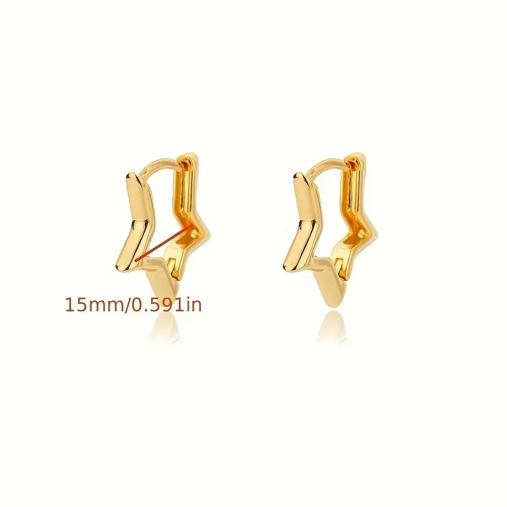 Stainless Steel Star Earrings For Women Gold Color Geometric Star Hoop Earring Girl Jewelry Hypoallergenic Accessories - Image 5