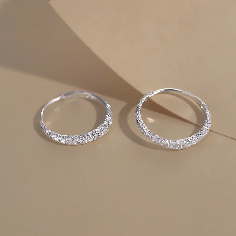 925 Silver Needle Piercing Circle Charm Hoop Earring For Women Girls Party Wedding Jewelry