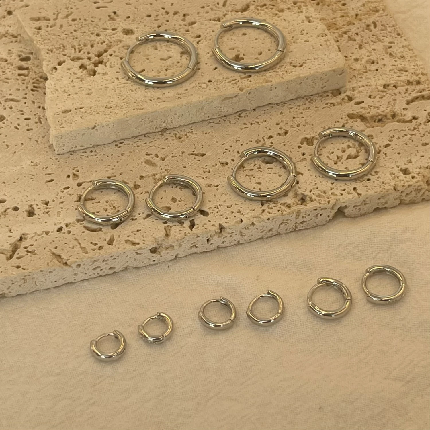 6-15mm Stainless Steel Earring Minimalist Classic Round Gold Color Earring for Women Men Tiny Huggie Hoop Rock Jewelry Gift - Image 4