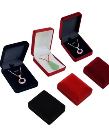 Velvet Necklace Box Pendant Box Jewelry Organizer Gift Packaging Box Jewelry Storage Container For Trinket