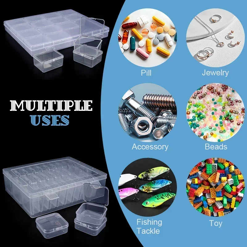Bead Organizer Box 30Pcs Small Clear Plastic Bead Storage Containers with Hinged Lid for Storage of Small Items Crafts Jewelry - Image 6