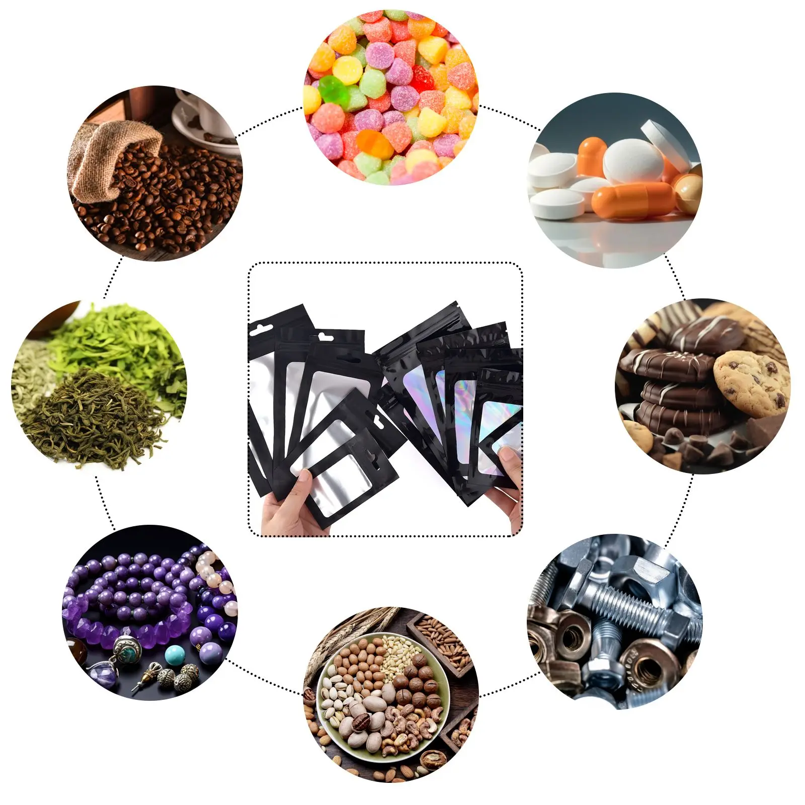 20Pcs Transparent Sealing Bag Plastic Bag Aluminum Foil Plastic Seal Bags For Jewelry Display Organizer Ring Necklace Storage - Image 6