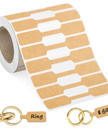 500Pcs/Roll Blank Paper Price Tags Portable Self Adhesive Stickers Jewelry Hangtags Necklace Ring Display Packaging Wholesale