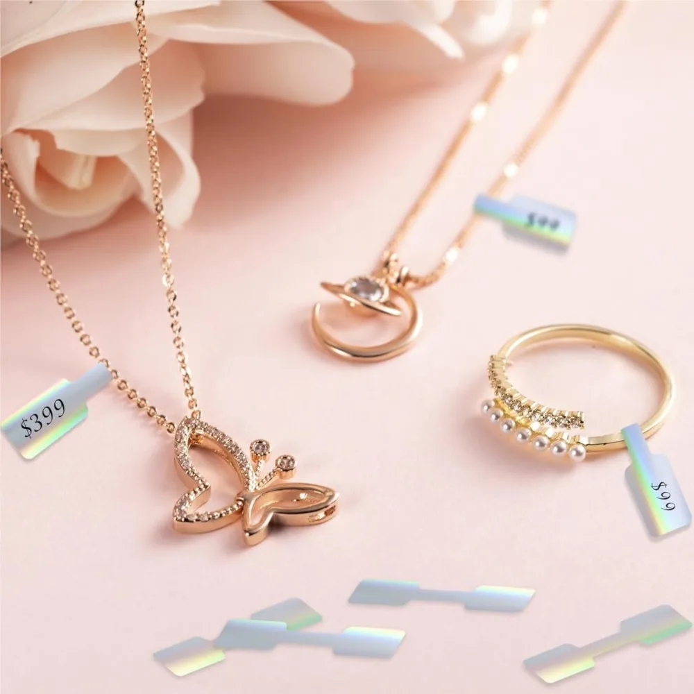 500Pcs/Roll Blank Paper Price Tags Portable Self Adhesive Stickers Jewelry Hangtags Necklace Ring Display Packaging Wholesale - Image 6