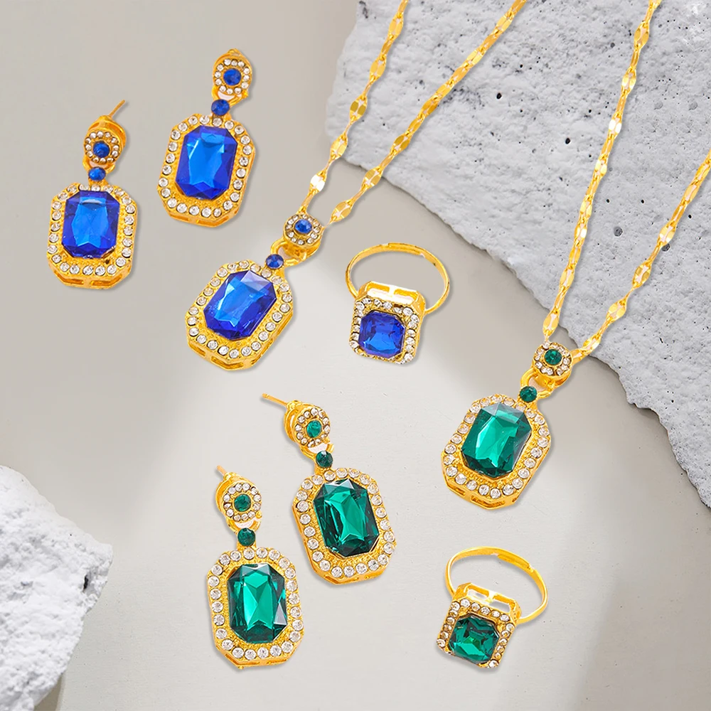 4-piece women's jewelry set, fashionable casual necklace bracelet earring set, suitable for daily wear, friend holiday gift - Image 4