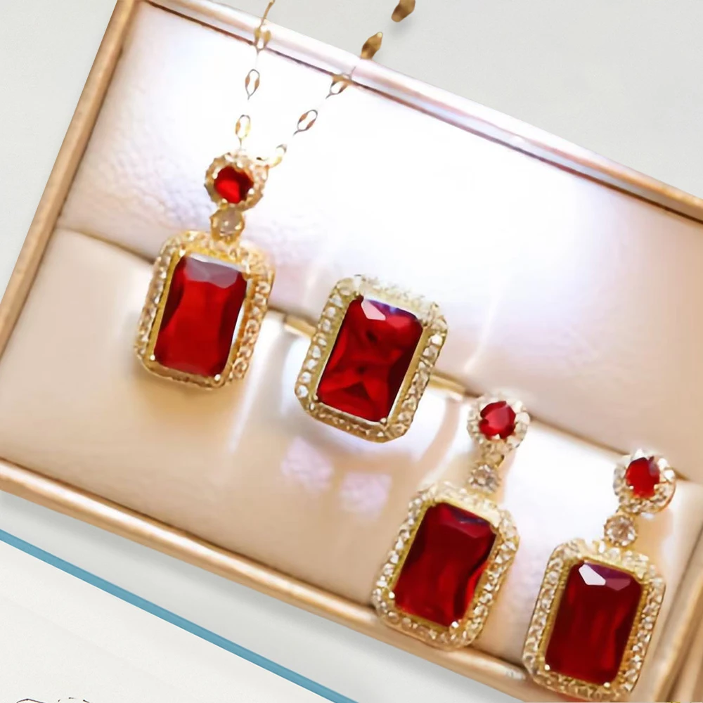 4-piece women's jewelry set, fashionable casual necklace bracelet earring set, suitable for daily wear, friend holiday gift - Image 3