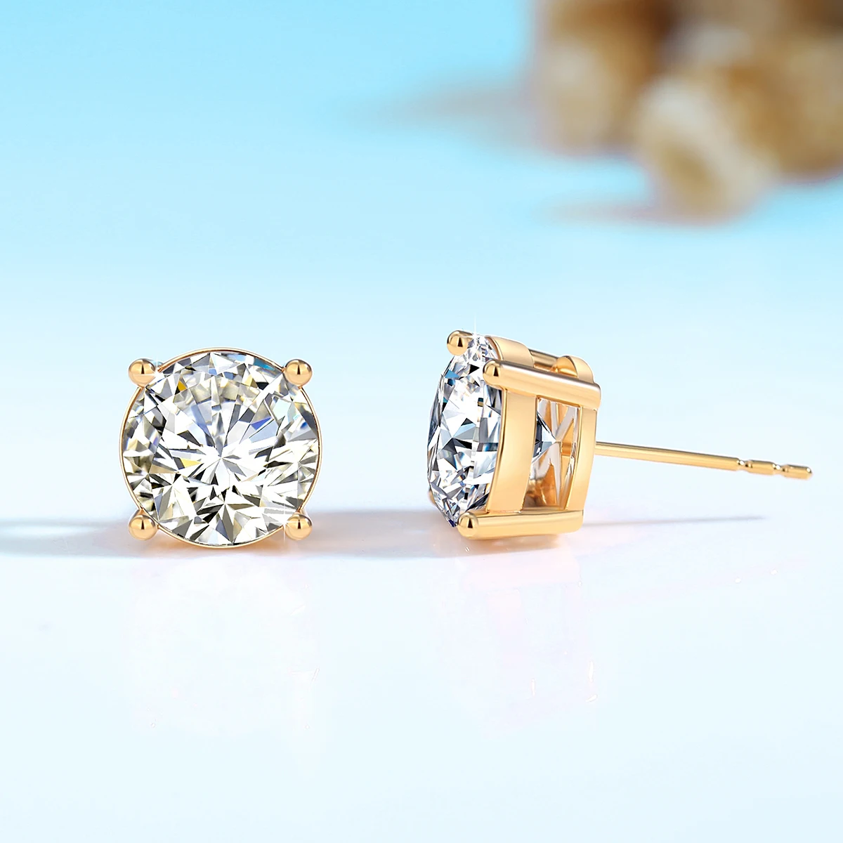 Szjinao Real Full 18k Gold Earrings AU750 Moissanite Diamond Real Gold Women Jewelry Certifid K Gold Luxurious Valentines Gifts - Image 2