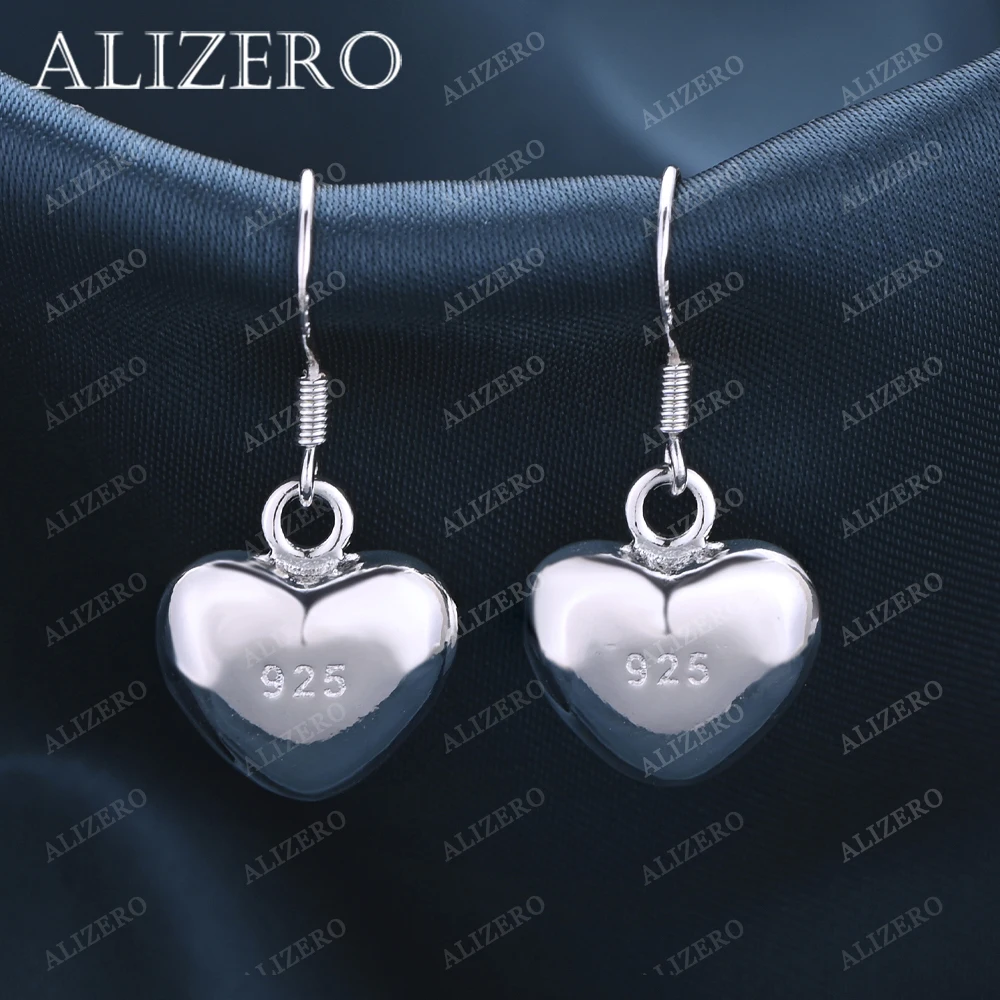 ALIZERO 18K Gold Heart Earrings For Women Wedding Party Gifts Fashion Jewelry Wholesale 925 Sterling Silver Drop Earring - Image 4