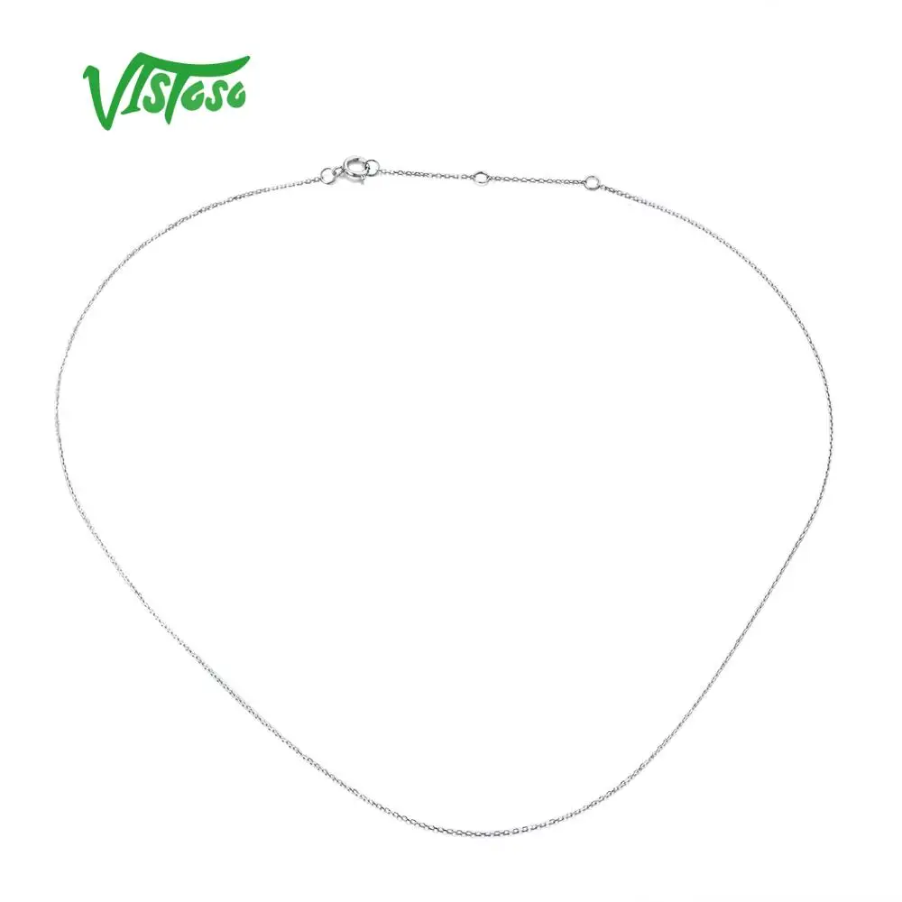 VISTOSO Gold Necklace For Women Genuine 14K 585 Rose/Yellow/White Gold Necklace Chain 42cm Fine Jewelry - Image 3