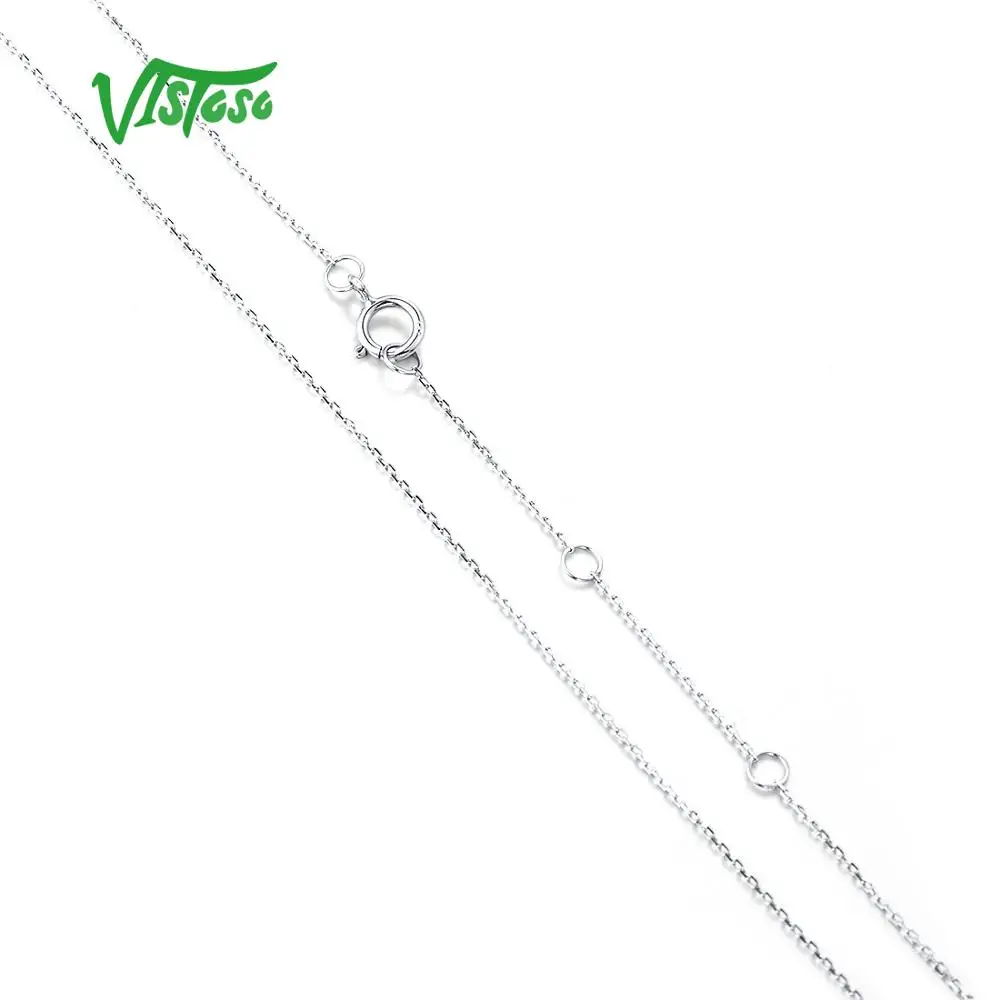 VISTOSO Gold Necklace For Women Genuine 14K 585 Rose/Yellow/White Gold Necklace Chain 42cm Fine Jewelry - Image 4