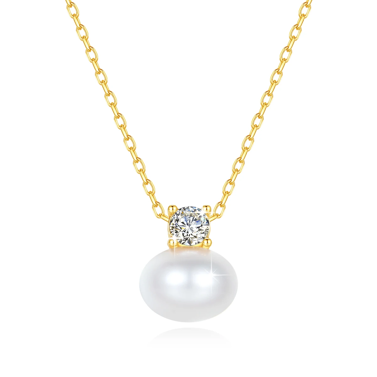 100% Real 18K Gold Pearl Necklace With Moissanite Stone Luxury AU750 K Gold Pendant Wedding Jewelry Gift With Certificate 2025