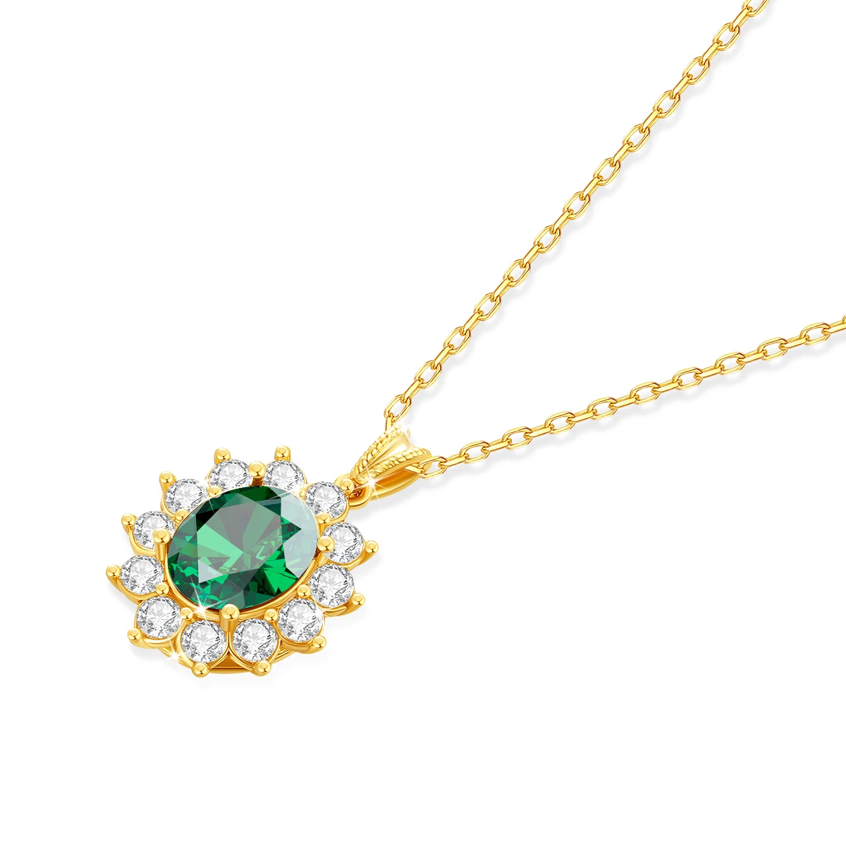 Au750 Gold Real 18k Emerald Necklace Women Oval Stone 8*10mm With Certificate Luxury Princess Diana K Gold Wedding Royal Jewlery - Image 5