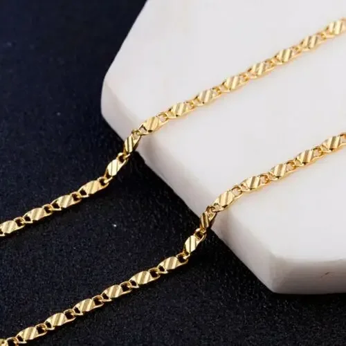 Hot sale 925 Sterling Silver 18K Gold flat Clavicle chains Necklaces for Men Women wedding Jewelry Christmas gifts 40-75cm - Image 5