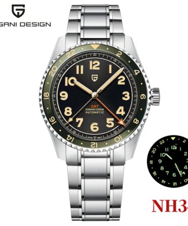 （Local delivery）PAGANI DESIGN 2025 New NH34 GMT Men's Automatic Mechanical Watch Stainless Steel Sapphire 20Bar C3 reloj hombre