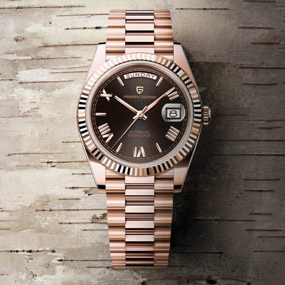 2025 New PAGANI DESIGN Men's Watches DD40 Rose Gold Automatic Watch Man Mechanical Wristwatches Luxury AR Sapphire Mirror Gifts