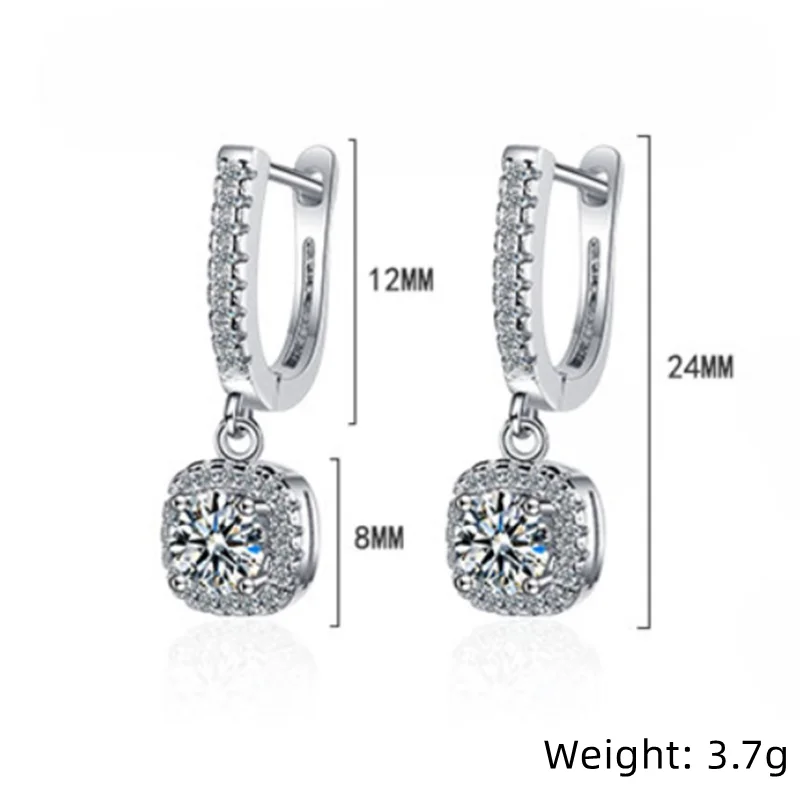 2CT Moissanite Huggie Hoop Earring for Women Lab Created Diamond 925 Sterling Silver Dainty Hoop Dangle Earring Fine Jewelry - Image 6