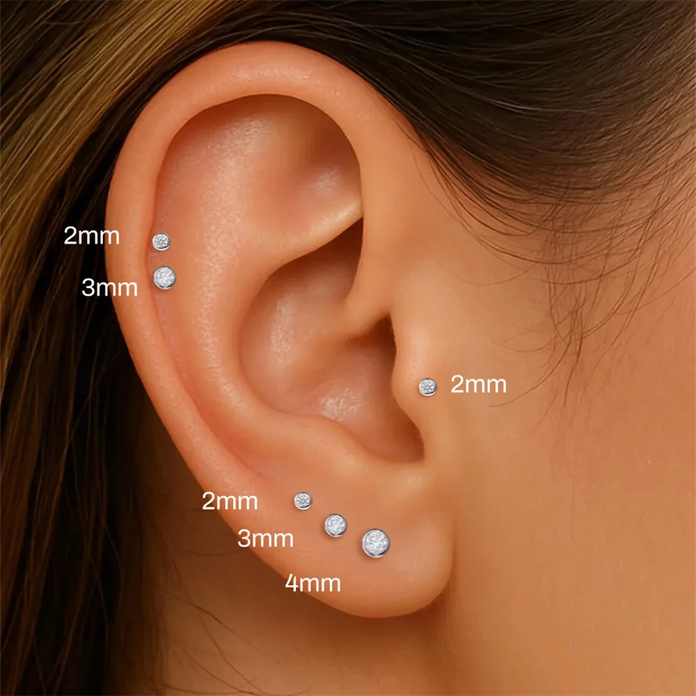 Aide Moissanite Diamond Stud Earrings for Women Orginal 925 Sterling Silver Screw Back Women Flat Back Moissanite Earring Jewel - Image 5