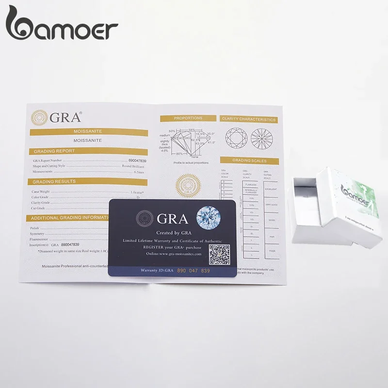 BAMOER Gold Moissanite Hoop Earrings for Women, 925 Sterling Silver D Color Round Cut Lab Diamond Hypoallergenic Earrings - Image 6