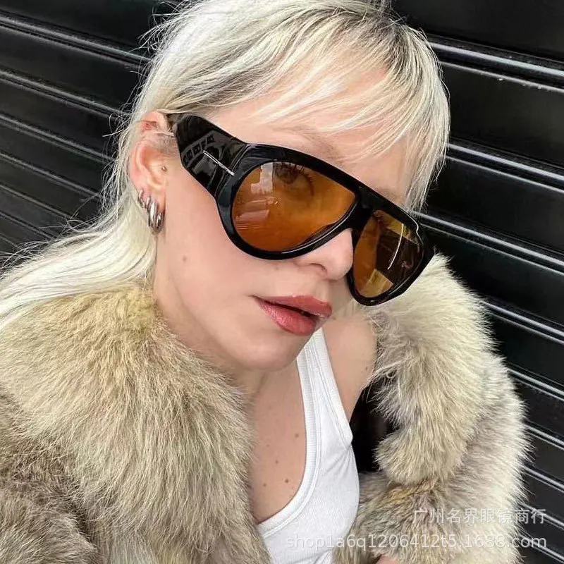 New Oversized Pilot Sunglasses Women Fashion Luxury Big Frame One Piece Gradient Sunglasses Retro Classic Thick Shades - Image 5