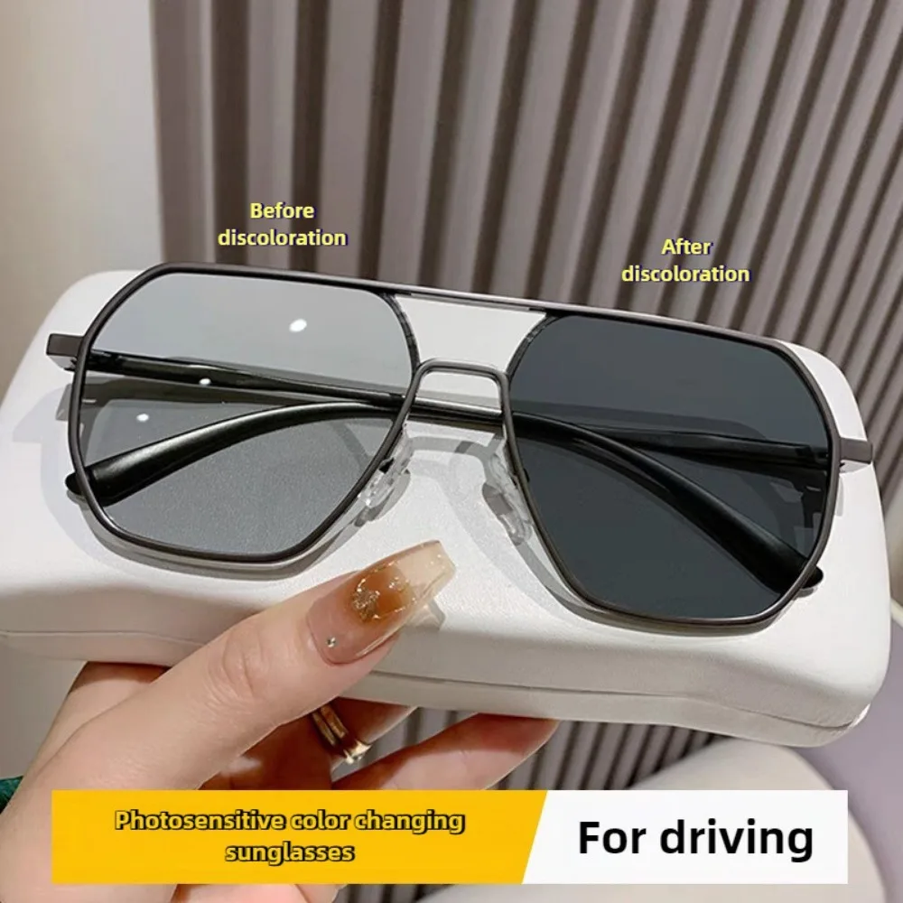New Metal Polarized Double Beam Photochromic Sunglasses for Men Drive Night Vision Glasses Fashion Shade for Men Women - Image 3