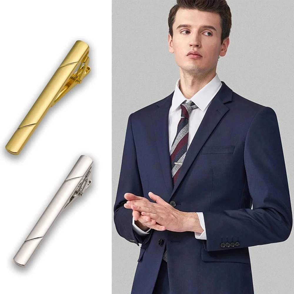 4PCS Fashionable Tie Clip Men Business Party Minimalist Tie Clips Cufflinks To Man Shirt Cuff Practical Bar Mens Collar Clip - Image 5