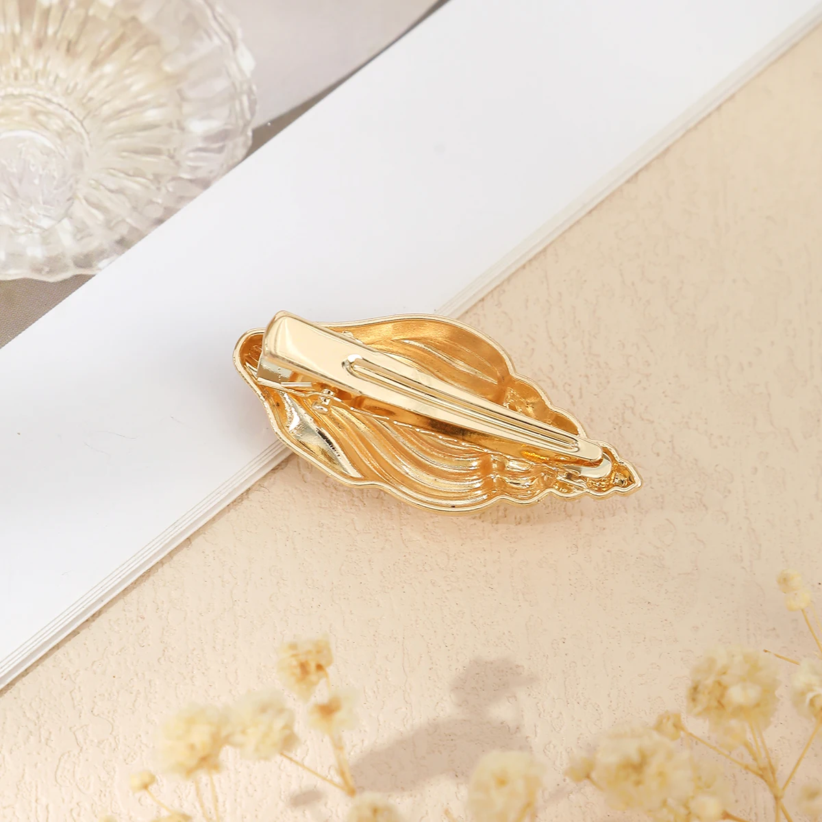 AWAYTR Trendy Gold Color Flower Shell Starfish Hair Clips Y2K Hairpins Women Girls Metal Imitation Side Hair Accessories - Image 3