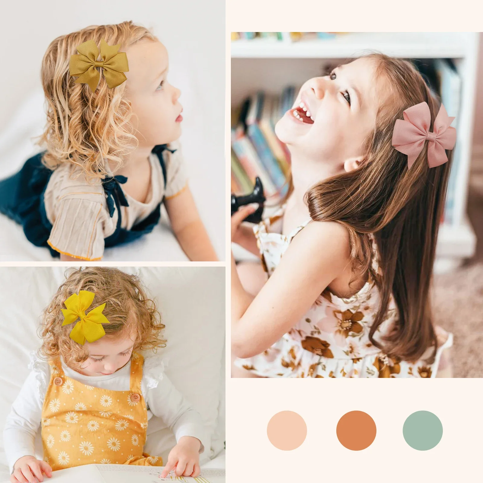 20/40Pcs Sweet Random Candy Color Bow Hair Clip Set for Baby Girls Cute Ribbon Hairpin Kids Headwear Kids Hair Accessories Gifts - Image 4
