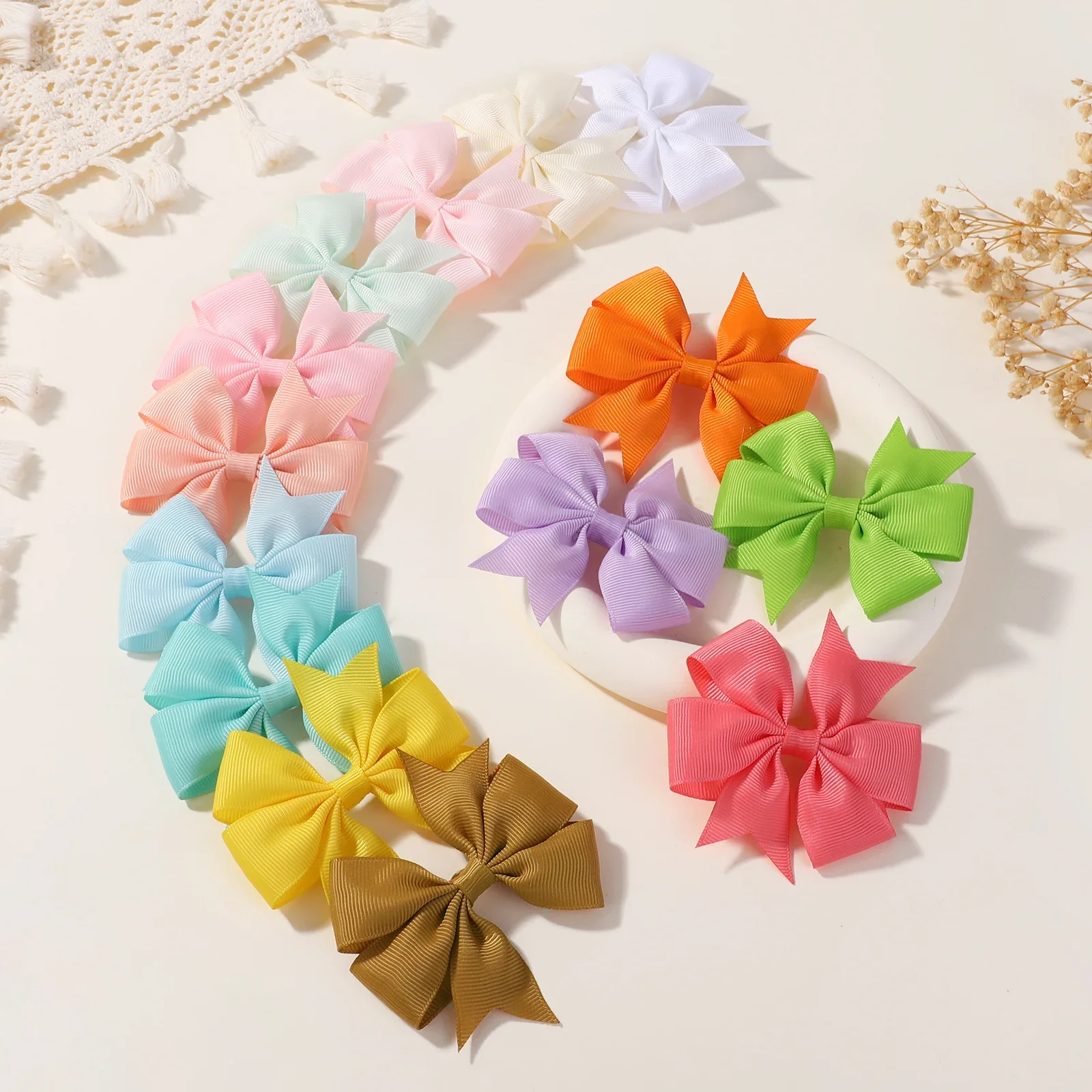 20/40Pcs Sweet Random Candy Color Bow Hair Clip Set for Baby Girls Cute Ribbon Hairpin Kids Headwear Kids Hair Accessories Gifts - Image 6