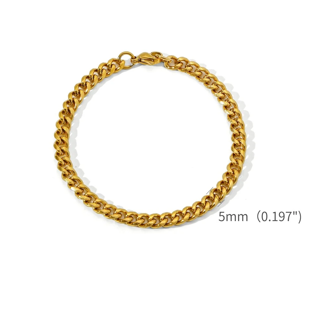 Gold Color Stainless Steel Cuban Chain Men's Bracelet Simple Retro Bracelet For Women Hip Hop Jewelry Trend Accessories Gift - Image 6