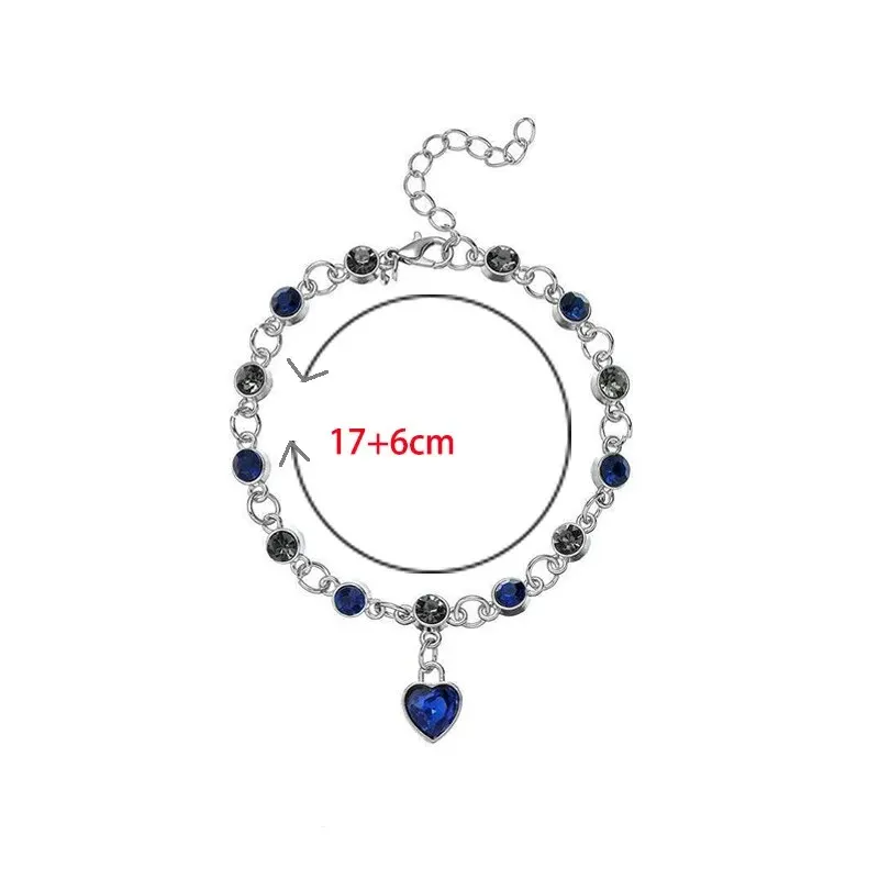 Women Silver Color Lucky Bracelet Female Blue Crystal Heart Charm Pulseras Bracelet Bridal Wedding Engagement Fine Jewelry Gift - Image 6